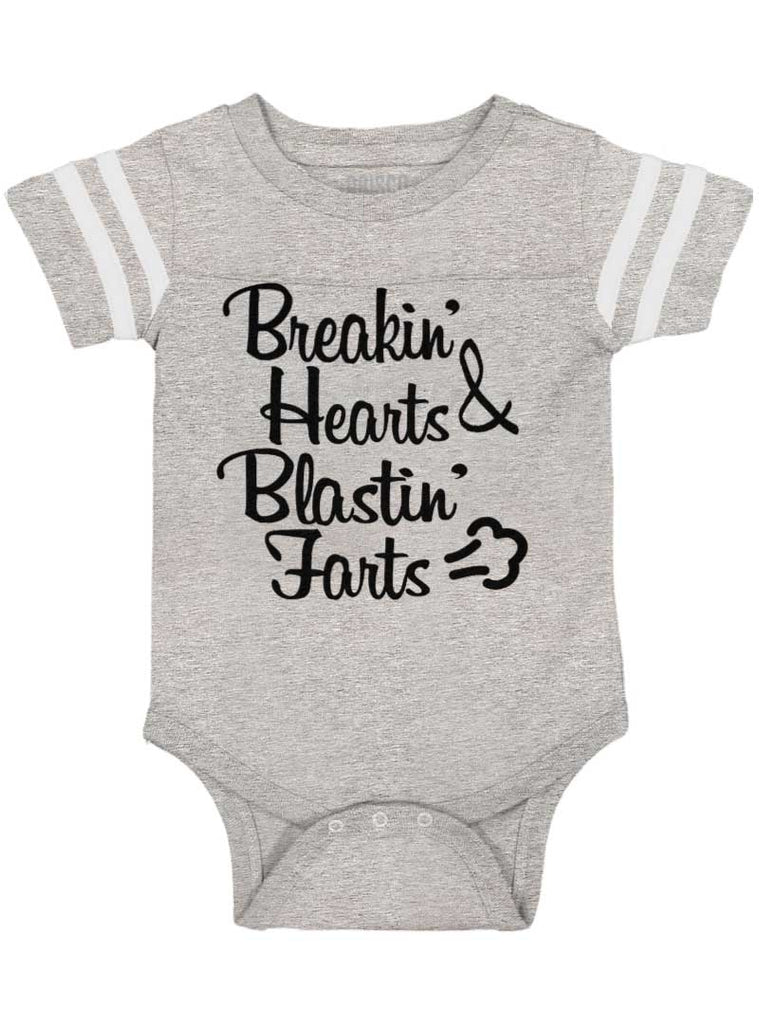 Blastin Farts Football Romper Bodysuit-Direct To Garment Print-Brisco Baby