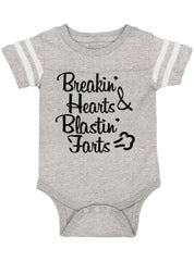 Blastin Farts Football Romper Bodysuit-Direct To Garment Print-Brisco Baby