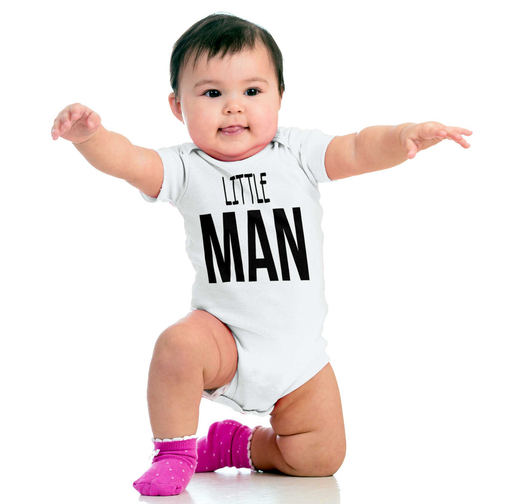 Little Man Romper Bodysuit-Direct To Garment Print-Brisco Baby