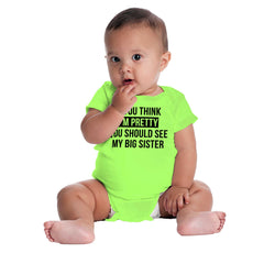 Pretty Big Sister Romper Bodysuit-Direct To Garment Print-Brisco Baby