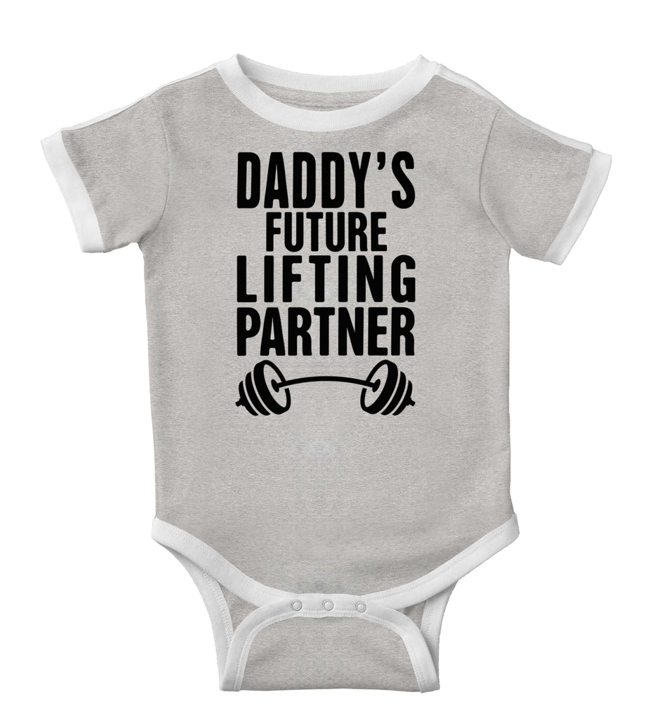 Lifting Partner Ringer Romper Bodysuit-Direct To Garment Print-Brisco Baby