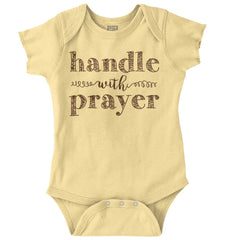 Handle With Prayer Romper Bodysuit-Direct To Garment Print-Brisco Baby