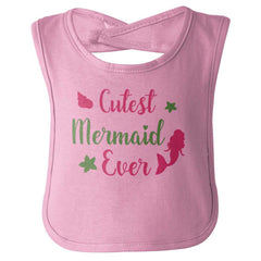 Cutest Mermaid Ever Infant Baby Bib-Direct To Garment Print-Brisco Baby