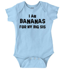 Bananas For Big Sis Romper Bodysuit-Direct To Garment Print-Brisco Baby