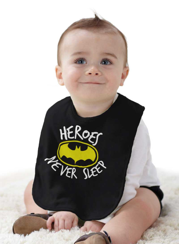 Heroes Never Sleep Infant Baby Bib-Direct To Garment Print-Brisco Baby