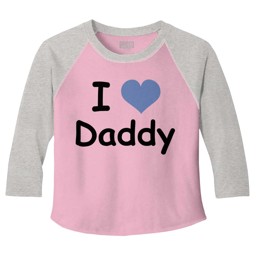 I Heart Daddy Toddler Baseball-Direct To Garment Print-Brisco Baby