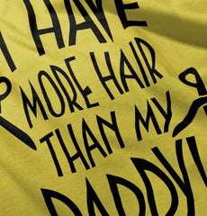 More Hair Than Daddy Romper Bodysuit-Direct To Garment Print-Brisco Baby