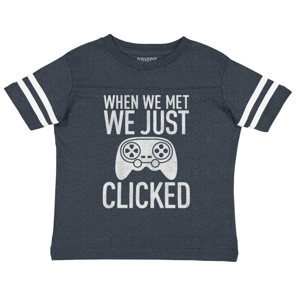 We Just Clicked Video Game Nerd Toddler Football Jersey Tee-Direct To Garment Print-Brisco Baby