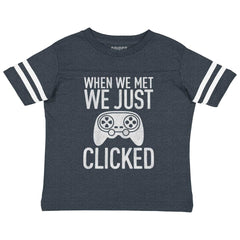 We Just Clicked Video Game Nerd Toddler Football Jersey Tee-Direct To Garment Print-Brisco Baby