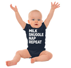 Milk Snuggle Nap Romper Bodysuit-Direct To Garment Print-Brisco Baby
