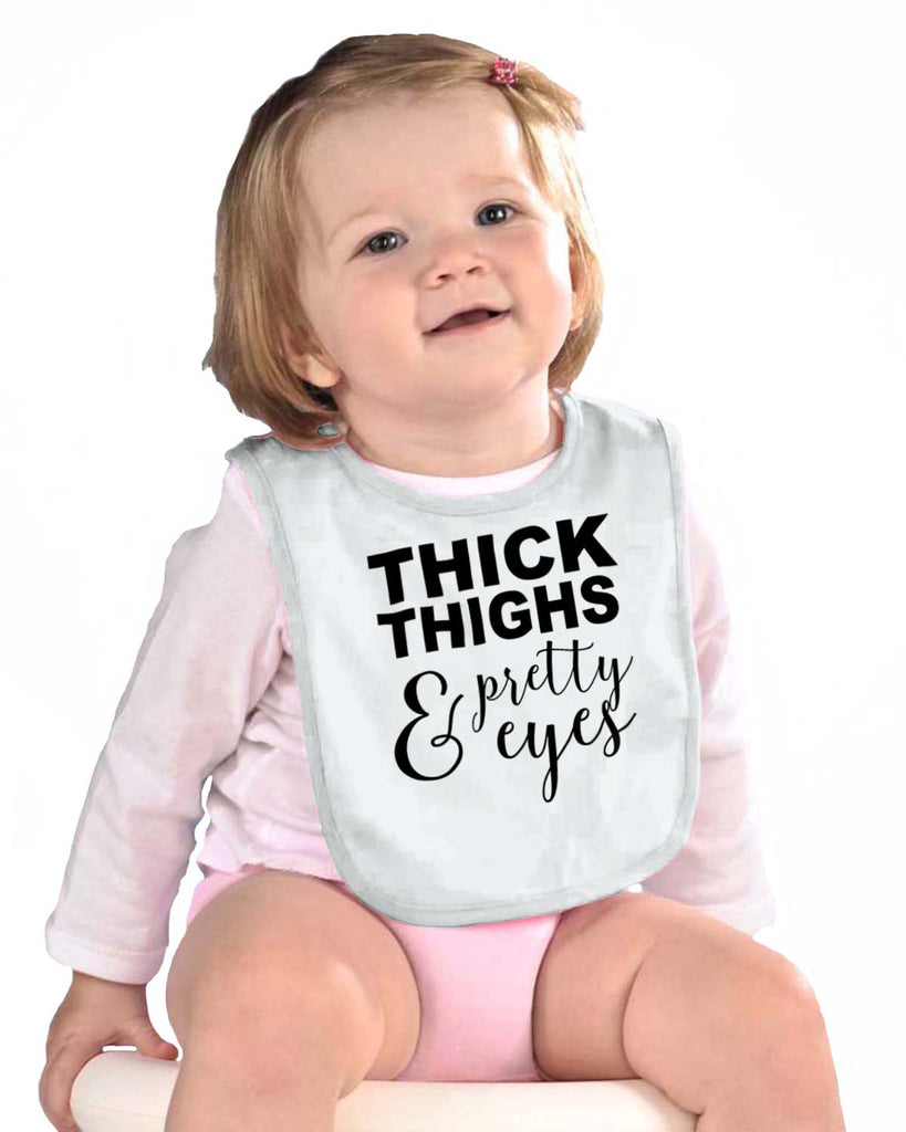 Thick Thighs Infant Baby Bib-Direct To Garment Print-Brisco Baby