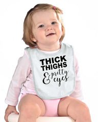 Thick Thighs Infant Baby Bib-Direct To Garment Print-Brisco Baby