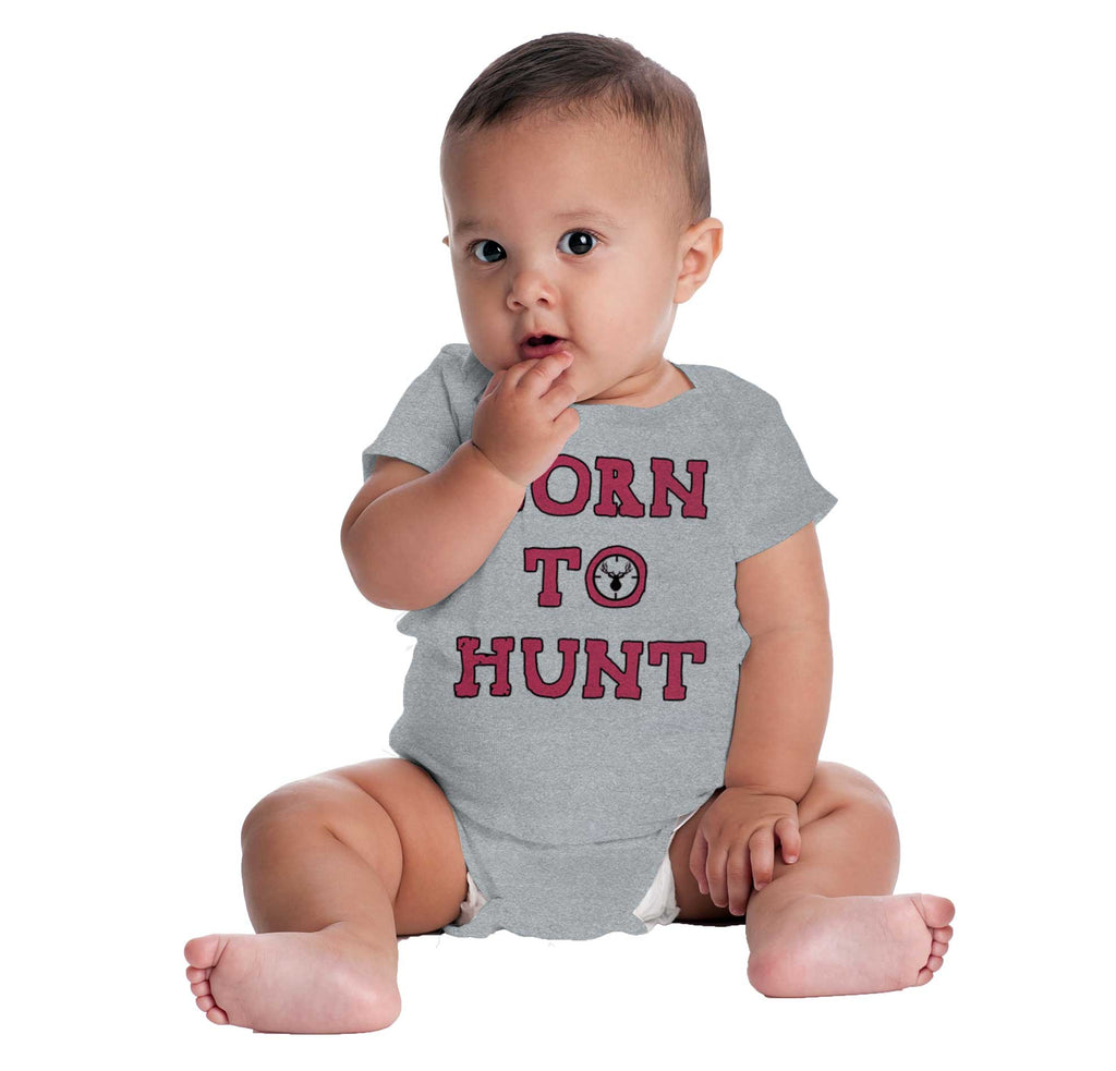 Cute Born To Hunt Deer Romper Bodysuit-Direct To Garment Print-Brisco Baby