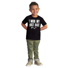 Won The Race Infant Toddler T Shirt-Direct To Garment Print-Brisco Baby