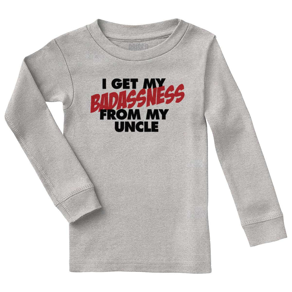 Badass Uncle Solid Long Sleeve T-Direct To Garment Print-Brisco Baby