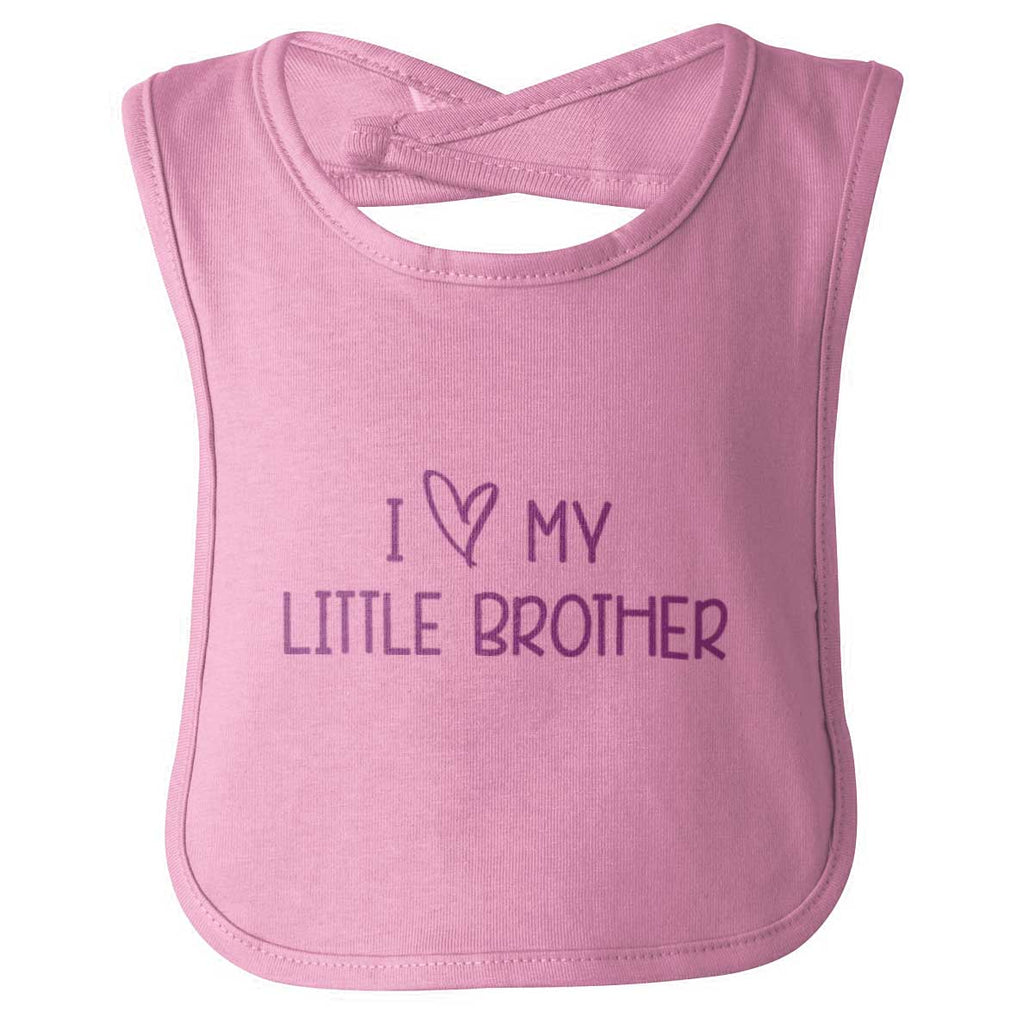 I Love My Little Brother Infant Baby Bib-Direct To Garment Print-Brisco Baby