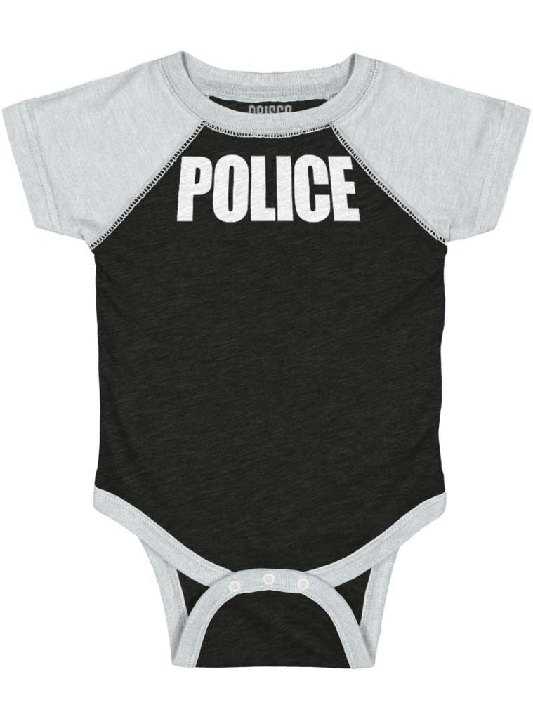 Police Force Raglan Romper Bodysuit-Direct To Garment Print-Brisco Baby