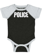 Police Force Raglan Romper Bodysuit-Direct To Garment Print-Brisco Baby