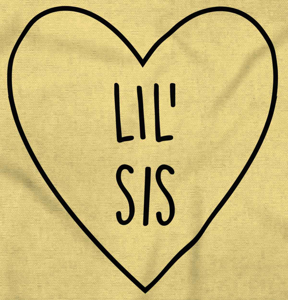Lil' Sis Heart Infant Toddler T Shirt-Direct To Garment Print-Brisco Baby