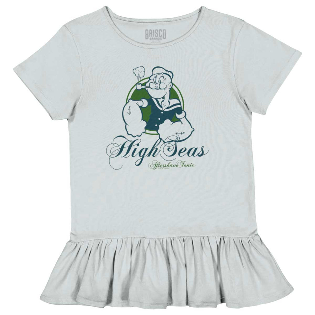 High Seas Aftershave Toddler Ruffle Bottom Tee-Direct To Garment Print-Brisco Baby