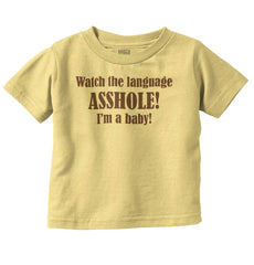 Watch The Language Infant Toddler T Shirt-Direct To Garment Print-Brisco Baby