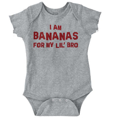 I Am Bananas For My Lil' Bro Romper Bodysuit-Direct To Garment Print-Brisco Baby