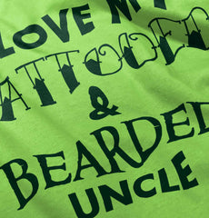 Love My Tattooed Bearded Uncle Romper Bodysuit-Direct To Garment Print-Brisco Baby