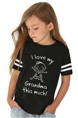 Love My Grandma Toddler Football Jersey Tee-Direct To Garment Print-Brisco Baby