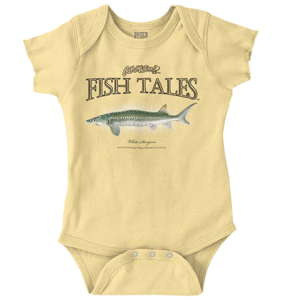 White Sturgeon Romper Bodysuit-Direct To Garment Print-Brisco Baby
