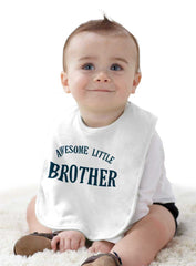 Awesome Little Brother Infant Baby Bib-Direct To Garment Print-Brisco Baby