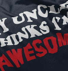 Uncle Thinks I'm Awesome Romper Bodysuit-Direct To Garment Print-Brisco Baby