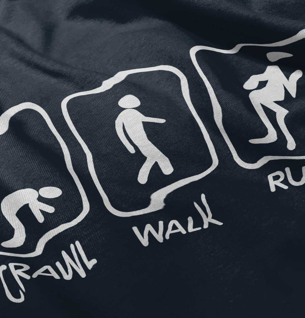 Crawl Walk Run Romper Bodysuit-Direct To Garment Print-Brisco Baby