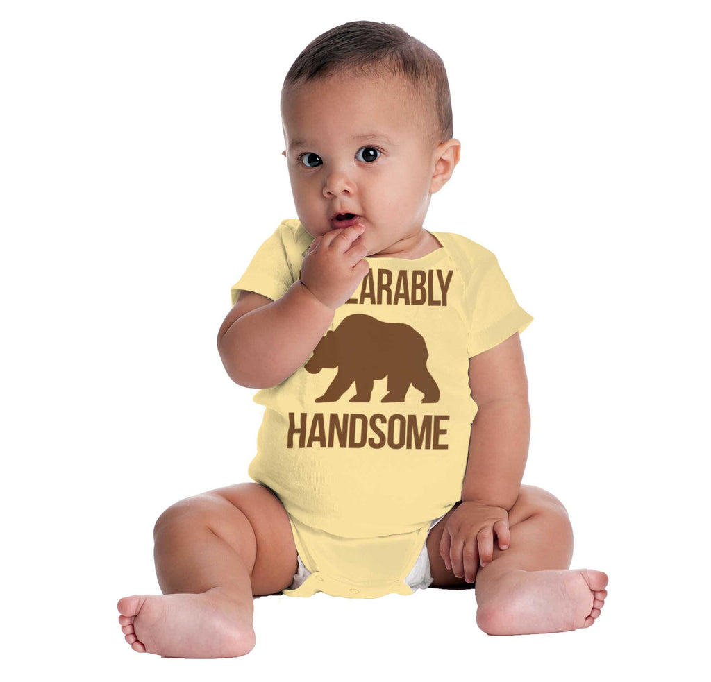 Unbearably Handsome Romper Bodysuit-Direct To Garment Print-Brisco Baby