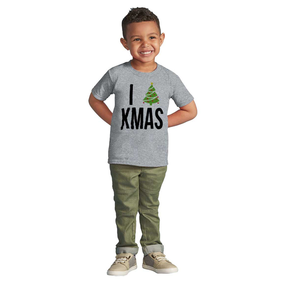 I Love Xmas Infant Toddler T Shirt-Direct To Garment Print-Brisco Baby