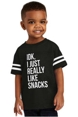 Really Like Snacks Toddler Football Jersey Tee-Direct To Garment Print-Brisco Baby