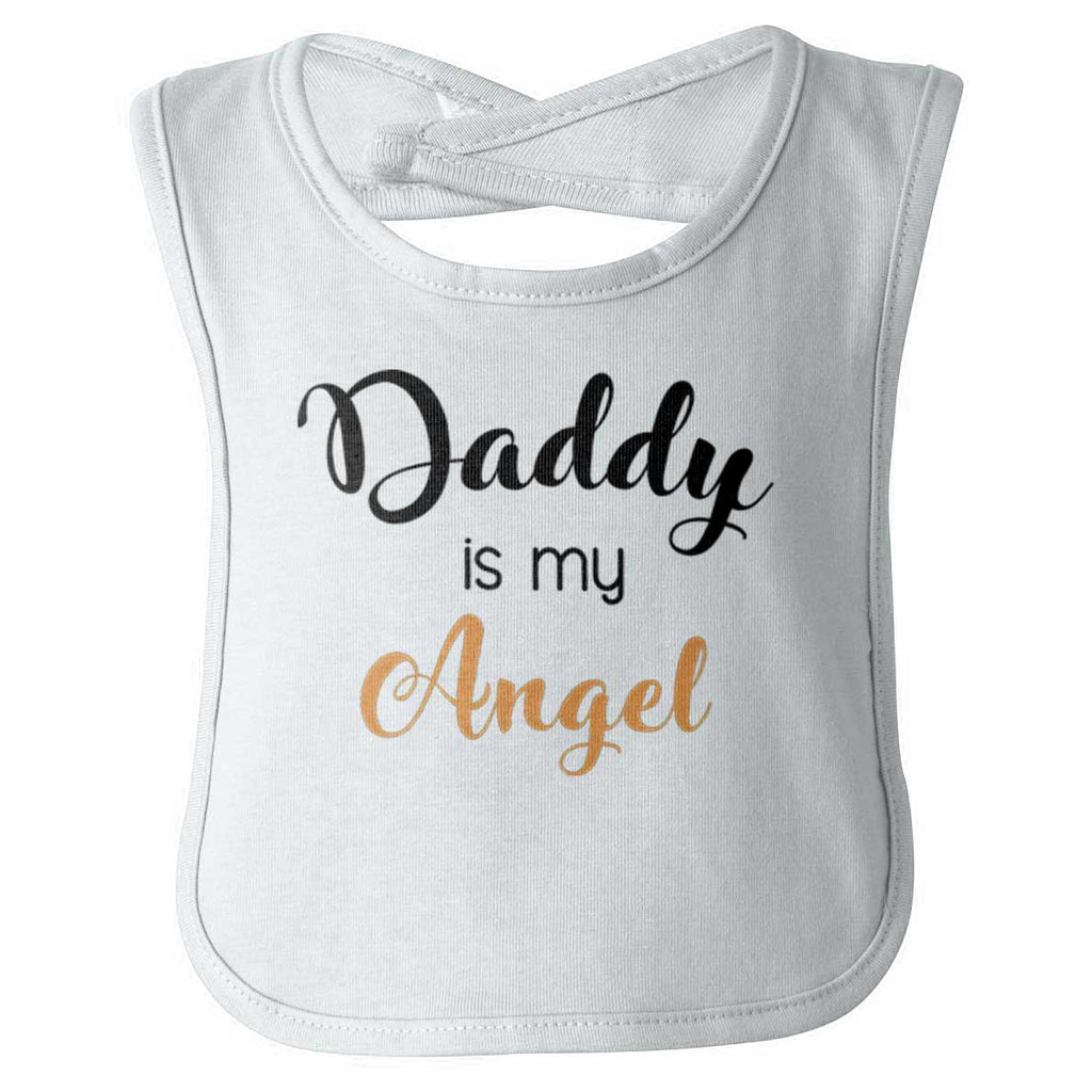 Daddy Is My Angel Infant Baby Bib-Direct To Garment Print-Brisco Baby