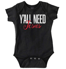 Yall Need Jesus Romper Bodysuit-Direct To Garment Print-Brisco Baby