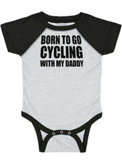 Cycling With Daddy Raglan Romper Bodysuit-Direct To Garment Print-Brisco Baby