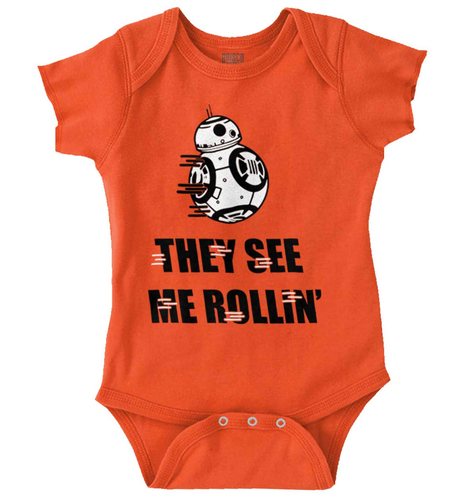 See Me Rollin R2D2 Romper Bodysuit-Direct To Garment Print-Brisco Baby