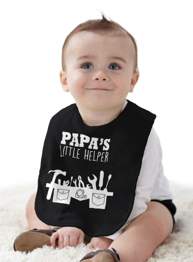 Papa's Little Helper Infant Baby Bib-Direct To Garment Print-Brisco Baby
