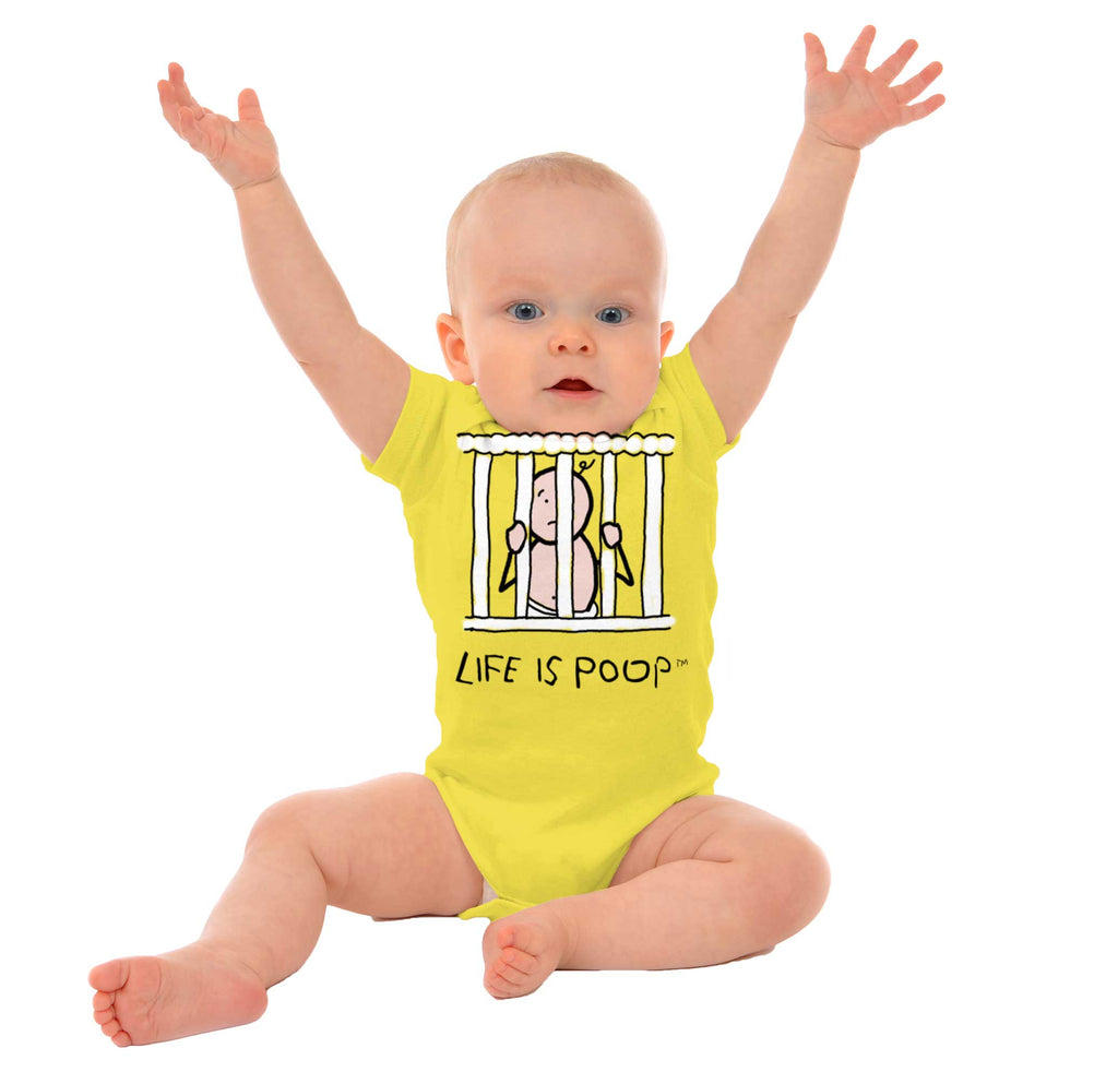 Jail Crib Romper Bodysuit-Direct To Garment Print-Brisco Baby