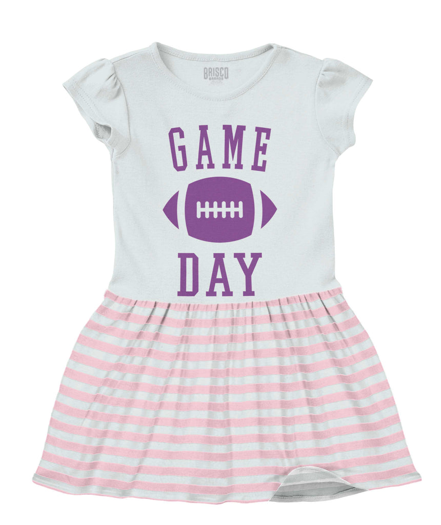 Game Day Baby Striped Skirt Dress-Direct To Garment Print-Brisco Baby