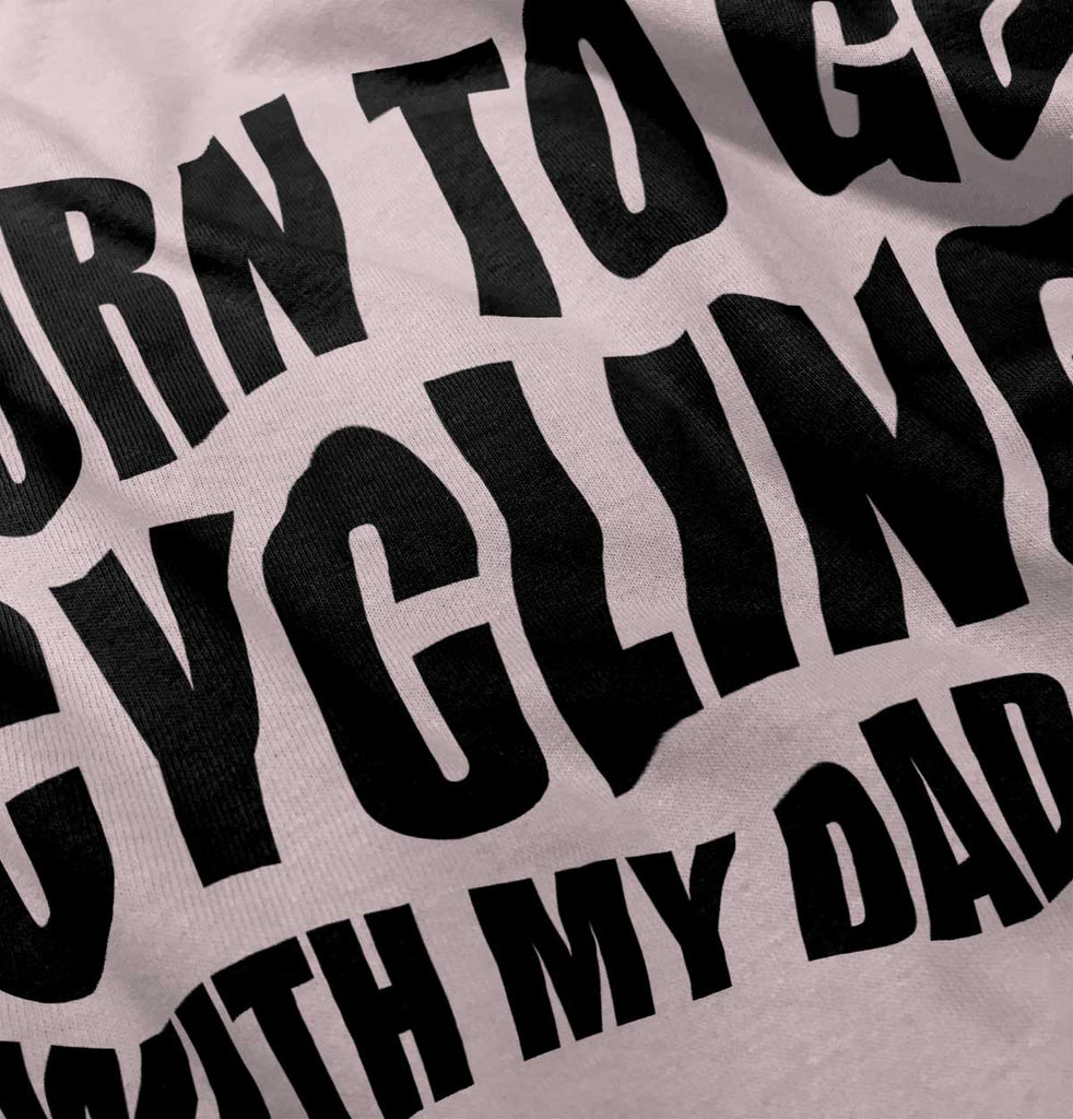 Cycling With Daddy Toddler Ruffled Trim T-Shirt-Direct To Garment Print-Brisco Baby