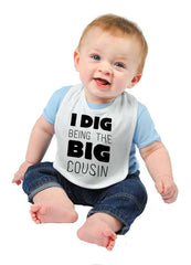 Dig Big Cousin Infant Baby Bib-Direct To Garment Print-Brisco Baby