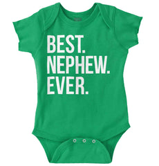 Best Nephew Ever Romper Bodysuit-Direct To Garment Print-Brisco Baby