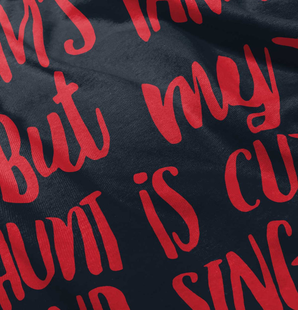 Aunt is Single Toddler Ruffled Trim T-Shirt-Direct To Garment Print-Brisco Baby