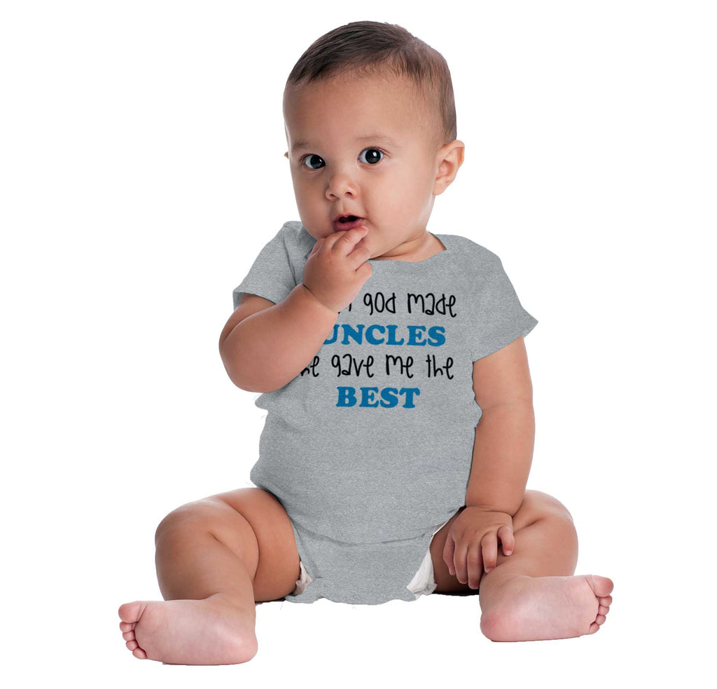 When God Made Uncles Romper Bodysuit-Direct To Garment Print-Brisco Baby