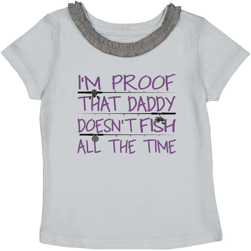 Fish All The Time Toddler Ruffled Trim T-Shirt-Direct To Garment Print-Brisco Baby