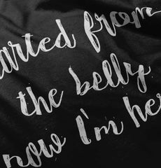 Started From The Belly Romper Bodysuit-Direct To Garment Print-Brisco Baby