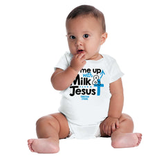 Milk And Jesus Romper Bodysuit-Direct To Garment Print-Brisco Baby